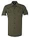 Smart Dress Shirts Men Casual Short Sleeve Buttons Up Army Green (L) KL-5 CL4404