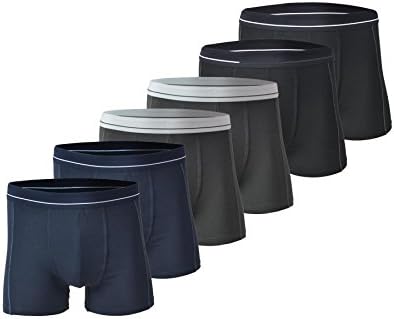 SOGO Men's Seamless Cotton Boxer Brief Soft Stretchable Underwear 6-Pack (M/L, Three Colors)