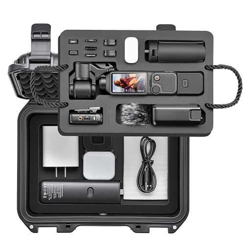 STARTRC PHOTO Osmo Pocket 4 Hard Shell Suitcase, Double-Walled Waterproof Bag for DJI Pocket 4 Creative Combo Accessories, Multifunctional Storage Bag with Large Capacity (Bag Only)