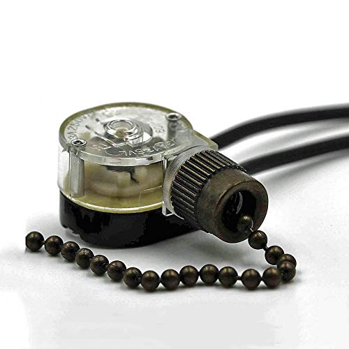 Pull Chain Switch Zing Ear ZE-109 Ceiling Fan Switch Ceiling Fan Light Lamp Replacement 2 Pack Bronze - Thumbnail 4