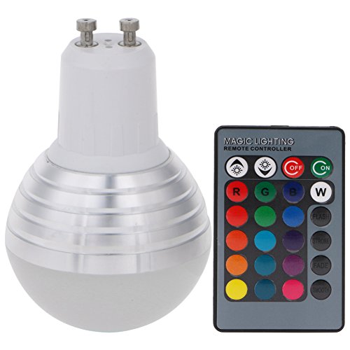 cici store GU10 3W RGB LED Light Bulb with Remote Controller