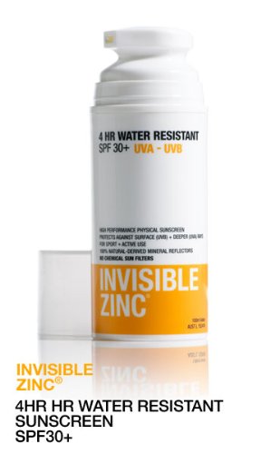 Invisible Zinc 4 Hour Water Resistant Sunscreen SPF 30+ 50ML Airless Pump by Ganehill