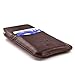 Dockem Provincial Wallet Sleeve for iPhone SE 2/3, 12/13 Mini, 8, 7, 6, 6S (5.4/4.7 inch) – Vintage Vegan Leather Pouch Cover with 2 Card Holder Slots [Brown]