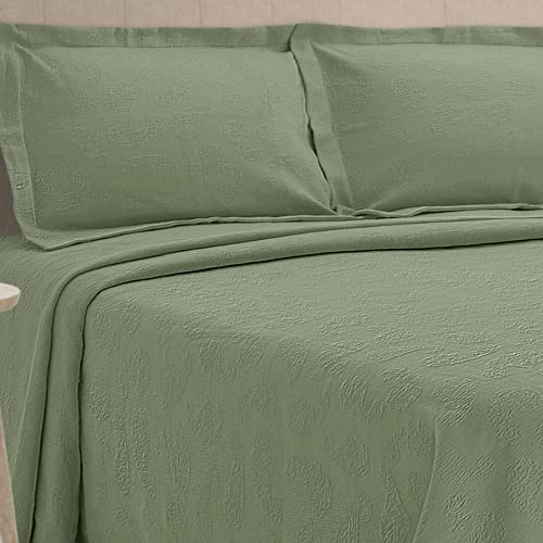SUPERIOR Cotton Matelasse Bedspread Set, Oversized, Lightweight Bedding