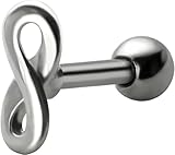 Infinity Cartilage Earring 16g-18g- Figure 8 Infinity Symbol-Short 1/4 inch Stainless Steel Helix Earring