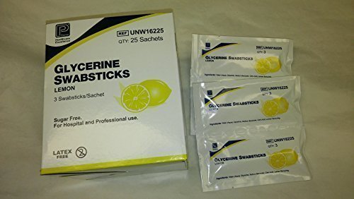 Premier Lemon & Glycerin Swabsticks, Wrapped in 3s, Pack of 25