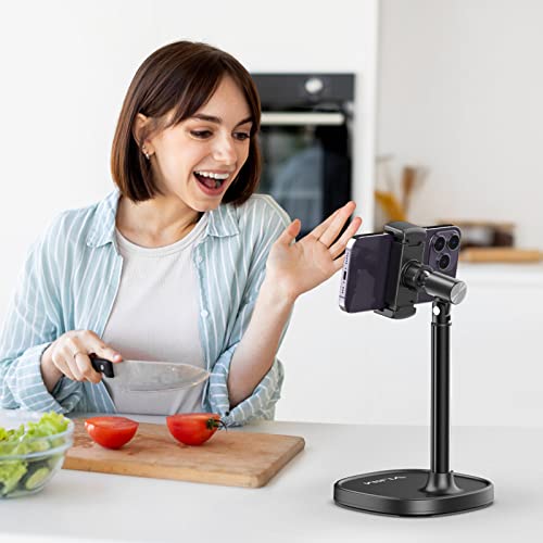 ULANZI Cell Phone Stand Mount for Desk, Vijim HP004 Adjustable Height & Angle Phone Holder, 360 Degree Rotating Desktop Phone Stand Compatible with iPhone, Samsung and All Phones