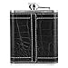MONODY Hip Flask 7 OZ Drinking Flask Set for Men Stainless Steel with Black PU Leather - Includes Funnel and 2 Little cups for Discrete Shot Drinking of Alcohol, Whiskey, Rum and Vodka