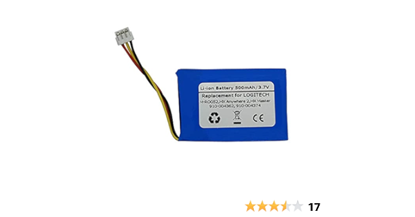 Amazon Com 3 7v 500mah Replacement Battery For 910 M Ro052 Mx Anywhere 2 Mx Master 533 0000 533 0001 533 Ahb L N 1412 Computers Accessories