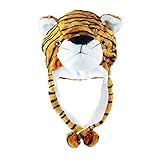 Tiger Cute Plush Animal Winter Ski Hat Beanie Aviator Style Winter (Short)