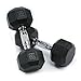 Dumbbells Hand Weights Set of 2-20 lb Rubber Hex Chrome Handle Exercise & Fitness Dumbbell for Home Gym Equipment Workouts Strength Training Free Weights for Women, Men