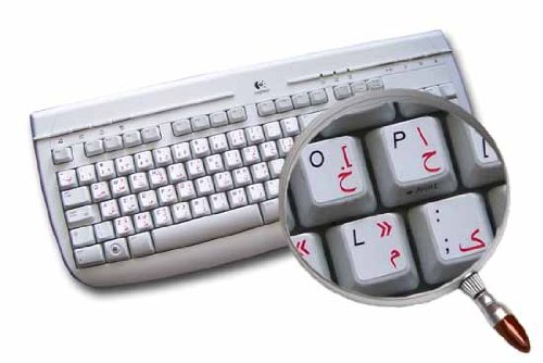 FARSI (PERSIAN) ENGLISH NON-TRANSPARENT KEYBOARD DECALS BLACK OR WHITE BACKGROUND FOR DESKTOP, LAPTOP AND NOTEBOOK (White Background)