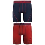 adidas Men's Athletic Stretch Midway Underwear (2-Pack), Urban Sky Grey/Vivid Red, Small