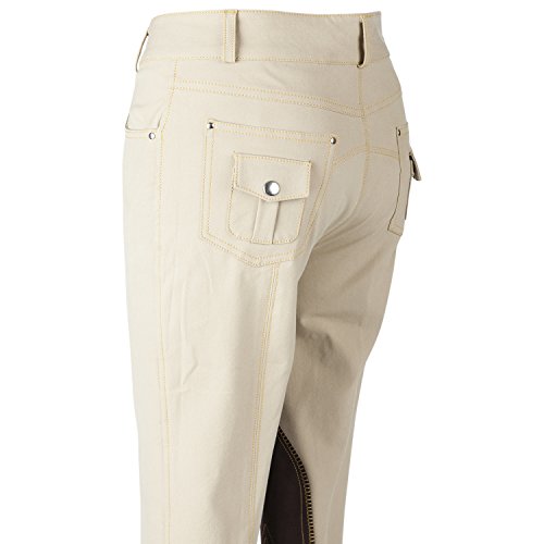 Huntley Equestrian Riding Pant with Back Snap Pockets, Beige, 30