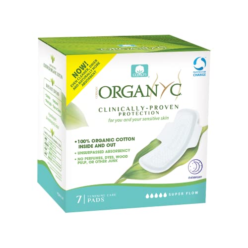 Organyc 100 Certified Organic Cotton Feminine Pads, Heaviest Flow