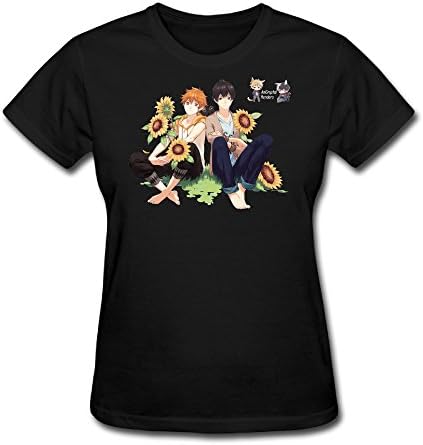 Throair Women's Haikyuu Short Sleeve O Neck T Shirts XXL Black