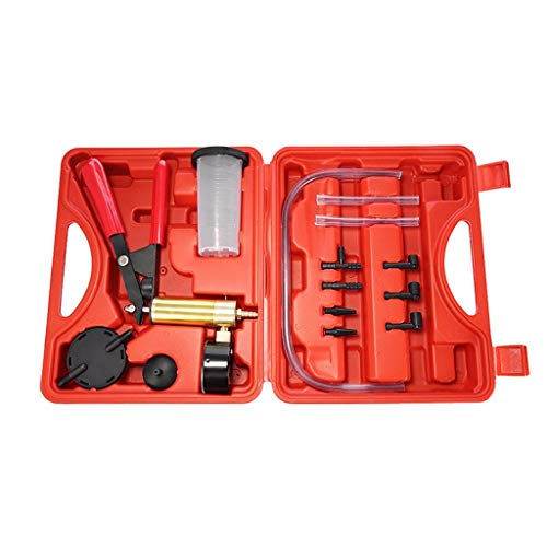 Hand Vacuum Pump Car Motorbike Bleeding Kit Hand Brake Fluid Bleeder Tool Brake System Bleeding Tools (Red)