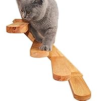 PLAFUETO Wall-Mounted Wooden Cat Bridge Solid Wood Steps Cat Shelves Climb Kitten Climber