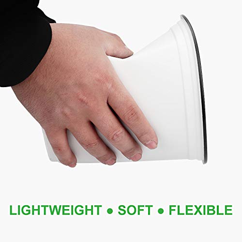 image for GROWNEER 24 Packs 0.7 Gallon White Flexible Nursery Pot Flower Pots wi