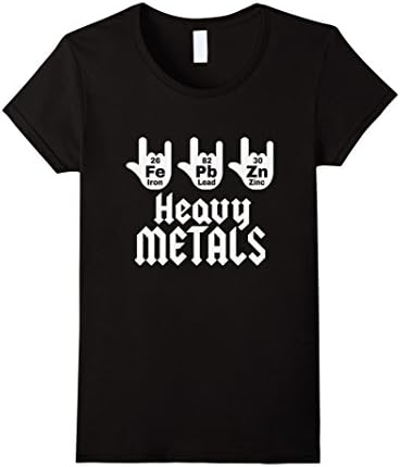 Womens Funny Heavy Metal Chemistry Devil Horn T-Shirt Large Black
