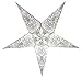 GalaxyArts Paper Star Lantern, 24 Inch Maharani White 3D 5-Point Light-Up Hanging Lamp, Handcrafted Hollow Decoration for Christmas, Weddings, Holidays, Birthday, Indoor Outdoor Party Home Décor