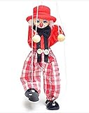Very Popular Toys for Children Very Cute Clown Doll Colorful Wooden Marionette Toys-red