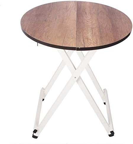Ebee Foldable Wooden Round Table (Wood Brown)