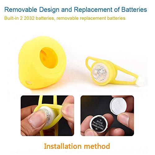 Auoker Bike Bell, Air Bike Bicycle Horn with LED Lights, Cute Cartoon Yellow Little Duck Shape, Propeller Handlebar Bike Squeeze Horns for Toddler Children & Adults - Thumbnail 4