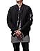 MCCKLE Men`s Zip Hip Hop Varsity Baseball Bomber jacket, Black, Tag XXL, US X-Large