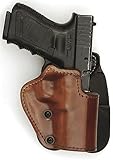 Front Line Outside The Waistband Three Layer Paddle Gun Holster Brown Leather, Kydex, Suede Lining