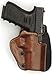 Front Line Outside The Waistband Three Layer Paddle Gun Holster Brown Leather, Kydex, Suede Lining