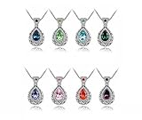 KATGI Fashion Austrian Crystal Angel Teardrop Pendant Necklace