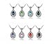 KATGI Fashion Austrian Crystal Angel Teardrop Pendant Necklace