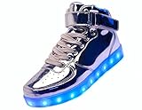 JustCreat Women Men High Top USB Charging LED Shoes Flashing Sneakers