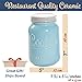 Mason Cookie Jar With Lid - Large Airtight Ceramic Kitchen Canister - Vintage Farmhouse Storage Jars with Lids - Rustic Decorative Air Tight Container For Cookies, Cracker, and Other Snacks (Blue)