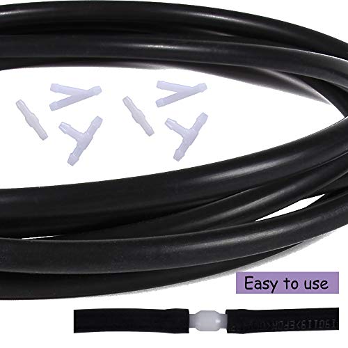 BingSnow 7 Pcs Windshield Washer Hose Nozzle Connector Kit - 250cm Washer Fluid Hose with 6 Pcs Hose Nozzle Connectors(White) for Most Car