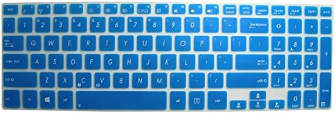 iBenko Ultra Thin Keyboard Silicone Protector Cover Skin for TP500LA TP500LN S551LN S551LB S551X K551LN N551LN A551L V551 R553L R553LN US Version(Please Compare Keyboard Layout and Model)(Blue)