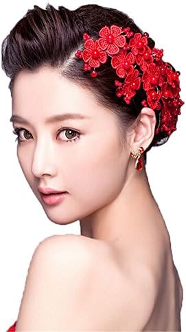 Women Wedding Accessories Bridal Woven Pearl Crystal Flower Rhineston Hair Band