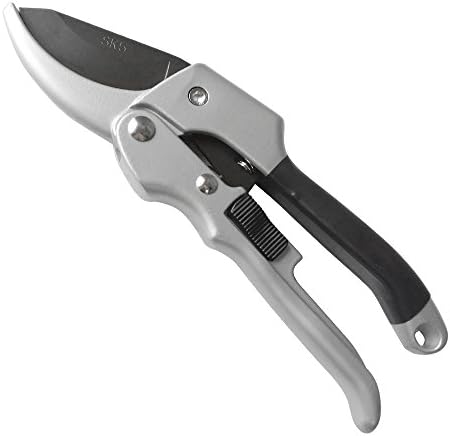 Professional Pruning Shears Sk-5 High Carbon Steel Blades Sharp Garden Pruner - for Branch Shrub Rose - Less Effort Rust Proof (8'' full ，2.6”Blade，Silver)