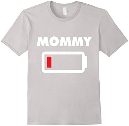Men's Mommy Battery Empty shirt -  Mom and Son matching Outfits 1 2XL Silver