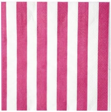 Hot Pink Coordinating Classics Striped Beverage Napkins 20ct