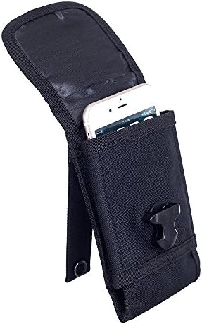 OxyPlay Outdoor Belt Clip Pouch MOLLE Tactical Military Pouch Army Waist Holster with Belt Clip for iphone 7 6s 6 Plus,Samsung Galaxy S7 Edge S8 Edge Black (Black)