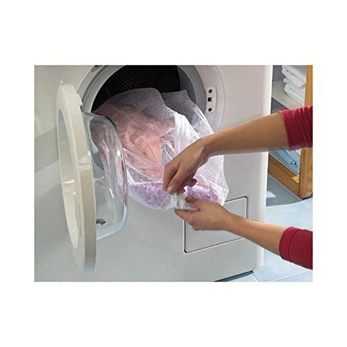 Compactor Large Zipped Laundry Bags Washing Machines, 60 x 60cm, White