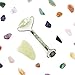IRIYA Anti Aging Jade Face Roller Gua Sha Set Facial Massager Therapy for Double Neck Slimming Massage in Original Chi Stone for Women