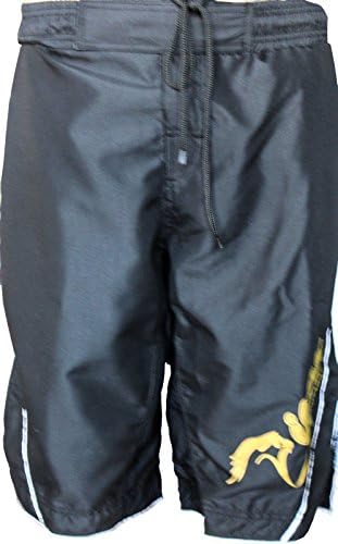 New MMA Shorts UFC Cage Fighting Kick Boxing Grappling Gear Muay Thai Martial Arts Gym Training Men Black (Large)