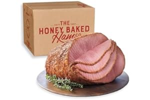 Honey Baked Ham® Bone-In Half 7 lb - Fully Cooked Spiral Sliced Holiday Ham with Signature Sweet Crunchy Glaze - Premium Smoked Pork Entrée for Dinners, Parties & Gifts - Shipped Frozen for Freshness