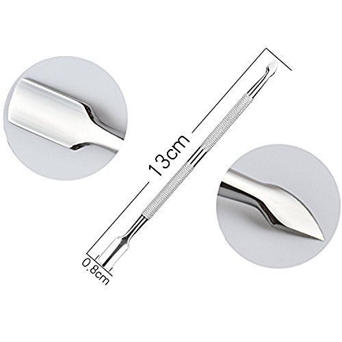 Pinkiou Nail Polish Remover Tool Manicure Cuticle Pusher Stainless Steel Kit (4 Pieces)