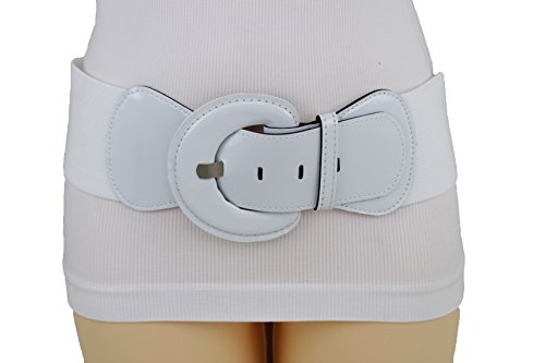 TFJ Women Elastic Fashion Belt Hip High Waist Wide Winter White Plus Size M L XL