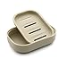 UVIVIU Plastic Soap Dish, Container, Keeps Soap Dry,Easy Cleaning,Drain, Khaki
