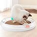 PETKIT Cat Scratcher 4 in 1 Cat Scratching Toy Bed-Scratch Pad Circular Track with Catnip Ball Bell Ball Cat Bed, All in One Pet Kitty Turbo